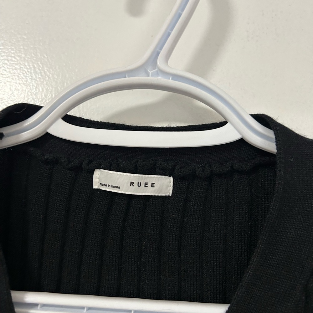 Black Ribbed Button Up Shirt - Picture 3 of 3
